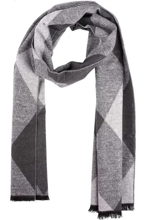 The Tie Hub Men Grey & Black Striped Scarf