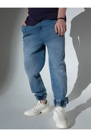 Hubberholme Men Relaxed Fit Light Fade Stretchable Jogger Jeans