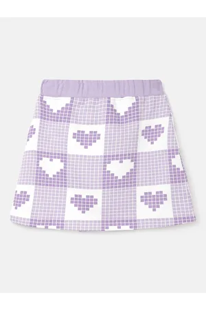 Benetton Girls Graphic Printed A-Line Mini Skirt