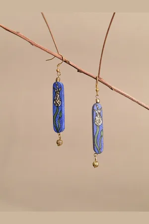 Aakriti Art Creations Brass-Plated Contemporary Drop Earrings