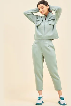 Sweet Dreams Women Mid-Rise Mock Collar Tracksuit