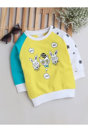 BUMZEE Girls Graphic Printed Cotton Sweatshirt
