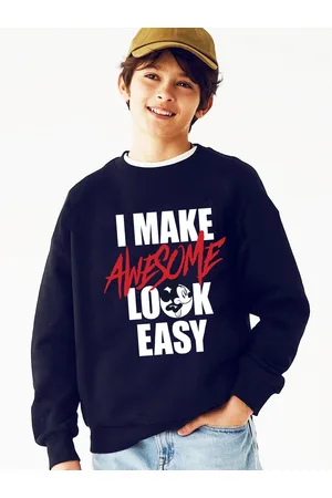 Kinsey Boys Mickey Mouse & Typography Printed Fleece Sweatshirt