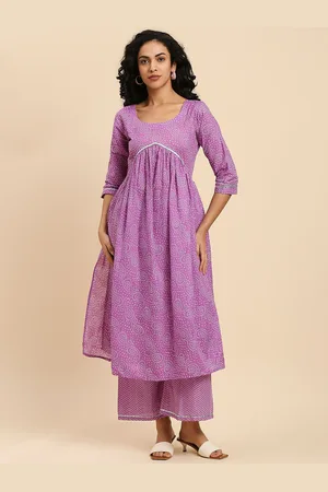 GUFRINA Paisley Printed Gotta Patti Empire Kurta With Palazzos