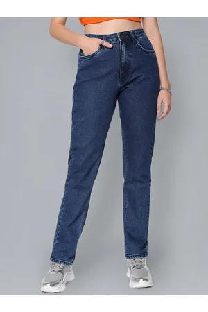 Flying Machine Women Straight Fit High-Rise Clean Look Stretchable Jeans