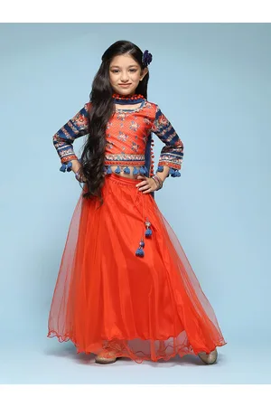 Biba Girls Floral Printed Ready to Wear Lehenga & Blouse With Dupatta