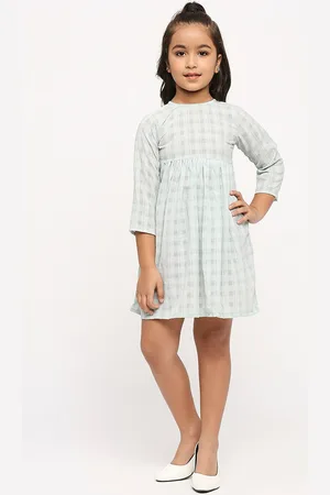 GUFRINA Girls Checked Georgette A-Line Dress