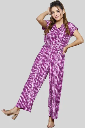 Celebravo Tie & Dye Dyed Waist Tie Ups Basic Jumpsuit