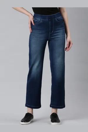 SHOWOFF Women Mid Rise Jean Straight Fit Clean Look Light Fade Stretchable Jeans