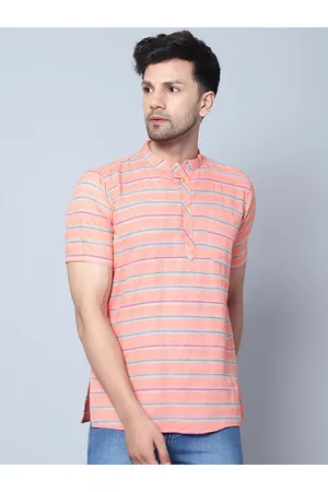 Latest Chikan Garments Striped Straight Kurta