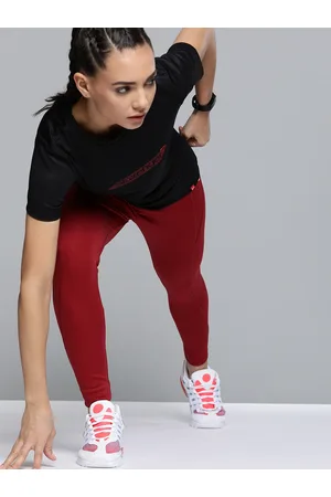 Slazenger Women Black & Red Brand Logo Printed T-shirt