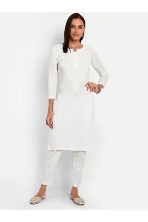 ADAM Co. Floral Embroidered Chikankari Kurta