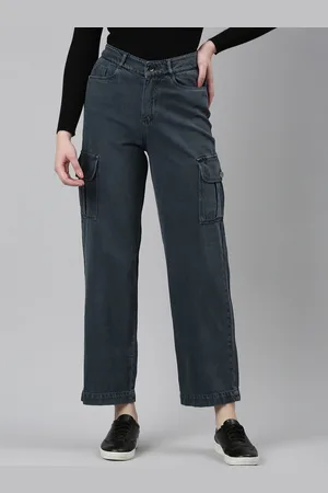 SHOWOFF Women High-Rise Cotton Wide Leg Jeans