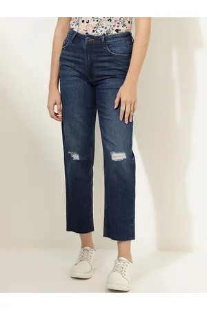 Marks & Spencer Women Boyfriend Fit High-Rise Low Distress Light Fade Stretchable Jeans