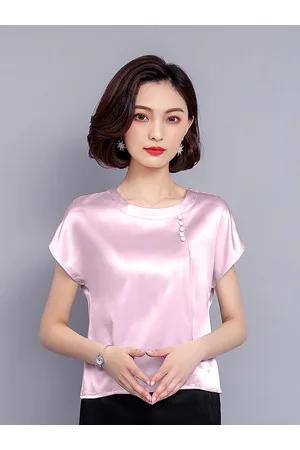 JC Collection Women Pink Polyester Extended Sleeves Top