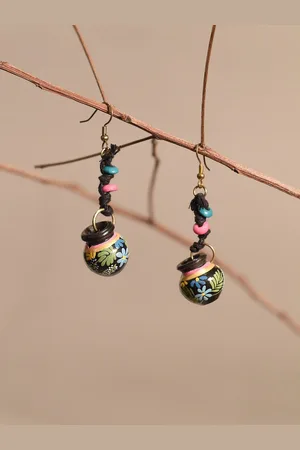 Aakriti Art Creations Brass-Plated Contemporary Drop Earrings