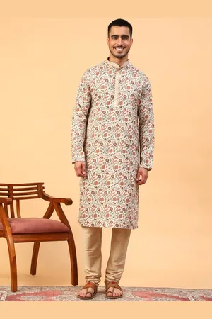 TABARD Floral Printed Cotton Straight Kurta