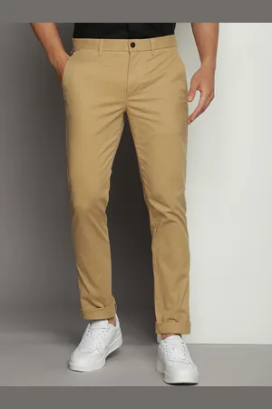 Tommy Hilfiger Men Slim Fit Mid-Rise Plain Chinos Trousers