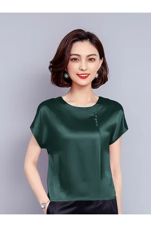 JC Collection Women Green Extended Sleeves Top