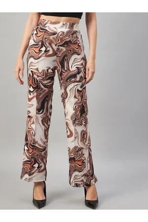 Chemistry Women Abstract Printed Flared Parallel Trousers