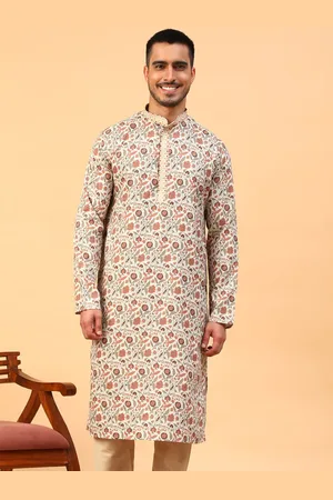 TABARD Floral Printed Straight Cotton Kurta
