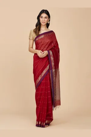 Buy Cotton Silk Chanderi Sari for Women Online at Fabindia | 10663239