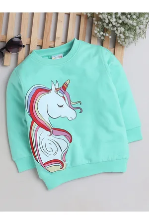BUMZEE Girls Printed Cotton Sweatshirt
