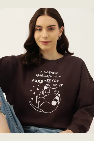 DressBerry Women Printed Dropped-Shoulder Sleeves Sweatshirt