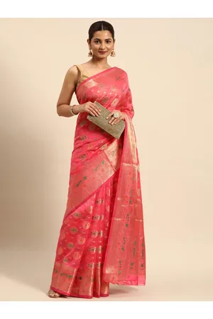 68% OFF on Mitera Pink Sequinned Pure Georgette Saree on Myntra |  PaisaWapas.com