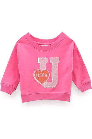 Ralph Lauren Girls Typography Printed Cotton Sweatshirt