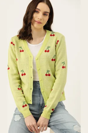 DressBerry Pure Acrylic Self-Design Cardigan