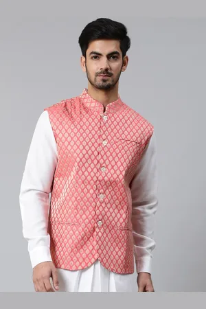 AKS Ethnic Motifs Woven Design Nehru Jacket