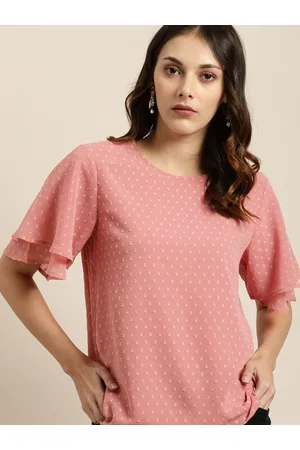 all about you Women Pink Self Design Regular Top