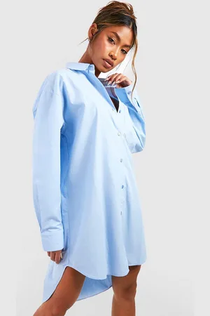 Boohoo Pure Cotton Oversized Shirt Dress