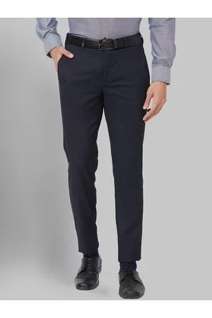 Park Avenue Men Mid Rise Plain Slim Fit Formal Trousers