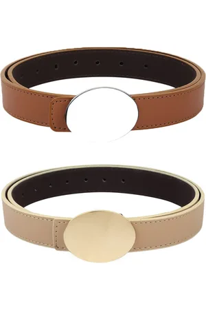 Kastner Women Brown & Tan Set Of 2 Artificial Leather Belt
