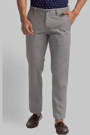 Buy Parx Regular Fit Solid Brown Casual Trouser online