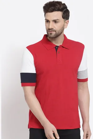 Kalt Men Red Polo Collar T-shirt
