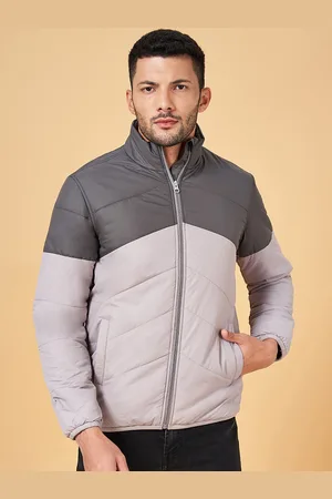 Pantaloons Colurblocked Mock Collar Puffer Jacket With Zip Detail