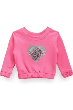 Ralph Lauren Girls Typography Printed Cotton Sweatshirt