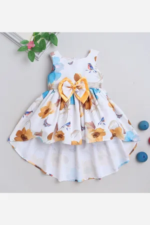 MANY FROCKS & Girls Floral Printed Gathered Fit & Flare Dress