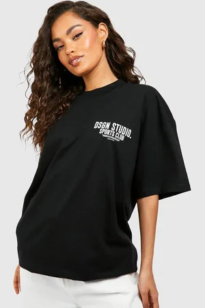 Boohoo Printed Pure Cotton Oversized T-shirt