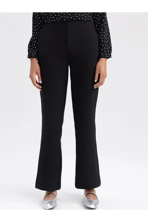 DeFacto Women Flat-Front Mid-Rise Bootcut Trousers