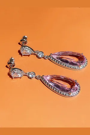 Designs & You Silver-Plated Teardrop Shaped Drop Earrings