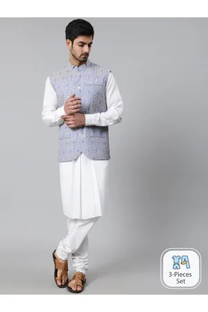 AKS Mandarin Collar Regular Kurta with Churidar With Jacket
