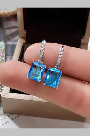 Designs & You Silver-Plated Square Shaped Hoop Earrings
