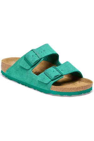 Birkenstock Unisex Arizona Suede Leather Regular Width Two-Strap Comfort Sandals