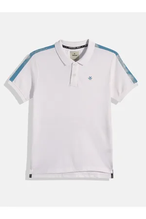 WROGN Boys Solid Polo Collar Knitted Slim Fit T-shirt With Shoulder Taping Detail