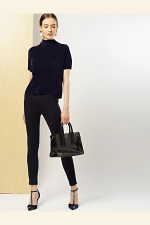 Invictus Women Navy Solid Top