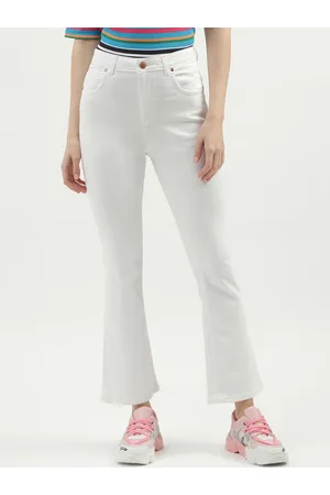Benetton Women Mid-Rise Clean Look Bootcut Cotton Jeans